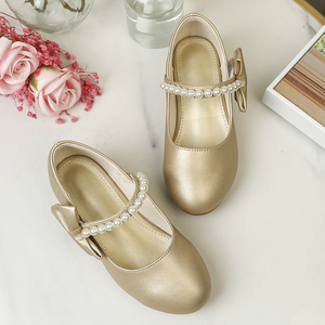 Chaussures de princesse pour filles en gros, chaussures élégantes à nœud argenté pour enfants, chaussures de danse - Product Image 2