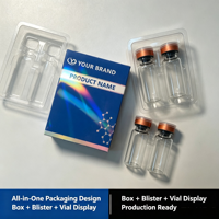 Emballage personnalisé de flacons en verre de 3 ml (2 pièces) avec boîte en papier et insert blister, conception et impression de logo personnalisés gratuites, faible MOQ, durable