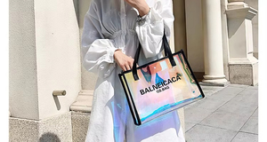 Bolso de Playa Transparente Impermeable Holográfico Iridiscente de TPU para Toallas, de Lujo para Mujer, Otoño, Shenzhen Hongfei - Product Image 5