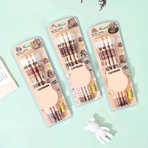 Juego de 12 Lápices de Madera HB con Borrador Grande Creativo de Dibujos Animados Multicolor, Temática K-POP Demon Slayer Girl Group, Superventas Transfronterizo - Product Image 5
