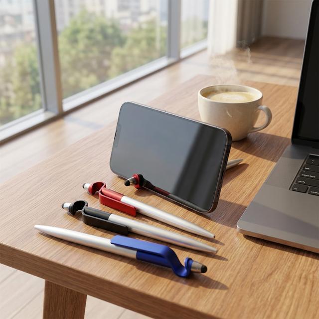 Stylus Pen Multifunctional 3 in 1 Phone Holder Capacitive Writing Mobile Phone Stand Stylus Pen for All Touch Screen Device