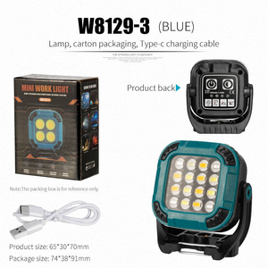 Lampe de travail magnétique portable – Projecteur et lanterne LED rechargeables, lampe de camping et de pêche 2-en-1, lampe magnétique d'urgence pour O - Product Image 3