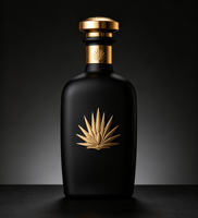 Bouteilles de liqueur en verre transparent avec logo personnalisé, 375 ml et 750 ml, bouteilles en verre vides avec bouchon en liège pour la vodka, le gin, le rhum, la tequila, les spiritueux