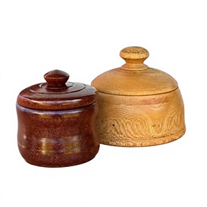 Recipientes de Madera Hechos a Mano para Especias con Tapas Abatibles, Diseño Clásico, Herméticos, Aptos para Calentar y Lavables en Lavavajillas, para Almacenamiento de Alimentos en la Cocina - Product Image 2