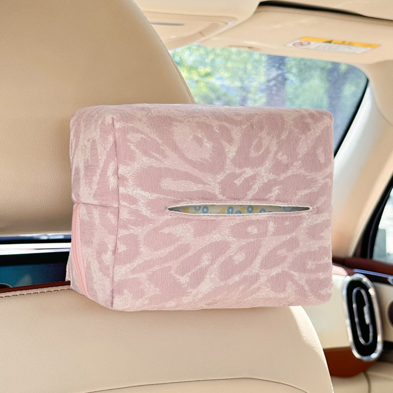 Pink leopard print tissue box
