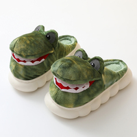Pantoufles de styliste en peluche grenouille 4CM pour femmes, semelle épaisse antidérapante pour filles, automne hiver, pantoufles d'intérieur en coton Cool