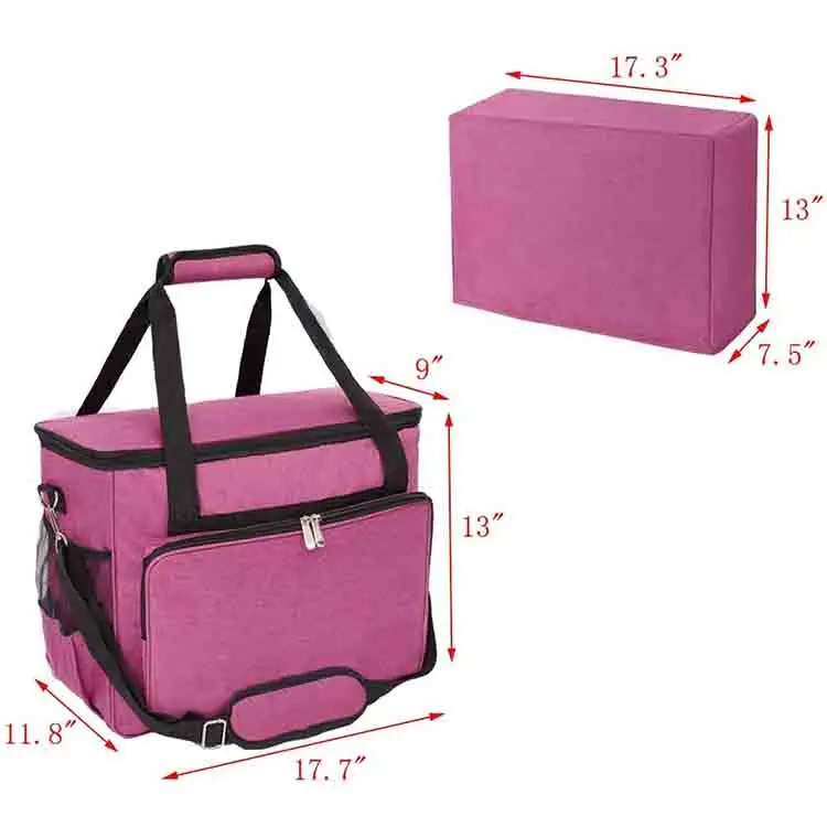 Large Rolling Sewing Machine Carrying Case Collapsible Soft padded Carrying Case Sewing Machine Tote Bag with shoulder