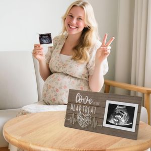 Marco <span class=keywords><strong>de</strong></span> Fotos <span class=keywords><strong>de</strong></span> <span class=keywords><strong>Madera</strong></span> <span class=keywords><strong>de</strong></span> 6 Pulgadas para Ecografía, Recuerdo del Primer Latido del Corazón, Regalo para Futura Mamá, Regalo para el Día <span class=keywords><strong>de</strong></span> la Madre, Regalo para Revelación del Sexo del Bebé - Product Image 1