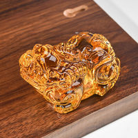 Statue Pixiu en cristal de citrine de style chinois Feng Shui pour la décoration de la maison et du bureau, figurine Pixiu en émail coloré, ornements