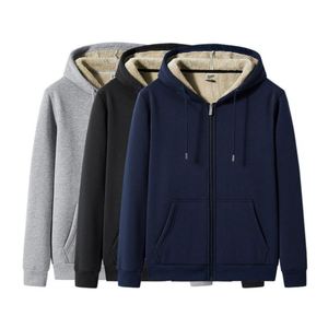 Sudadera con capucha de invierno para hombre, gruesa, de forro polar, con cierre y diseño personalizado, con logotipo personalizado. - Product Image 1