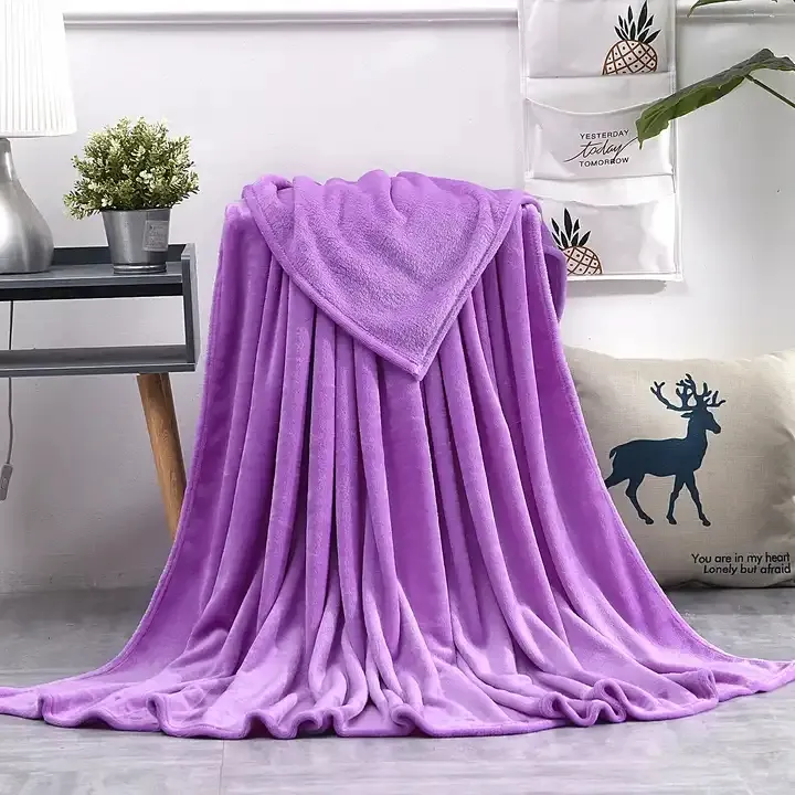 Factory Hot Sale Thick Solid Warm Flannel Fleece Blanket With Best Quality