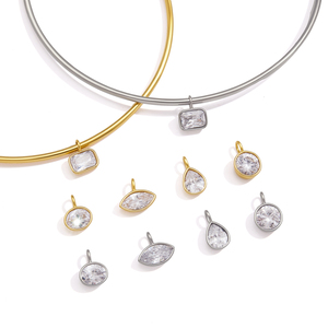 Collana con Ciondolo Rettangolare in Zirconia J&D Jewelry, Placcata in Oro 18K, Acciaio Inossidabile Impermeabile, <span class=keywords><strong>Girocollo</strong></span> per Donne, Ideale per Feste - Product Image 1