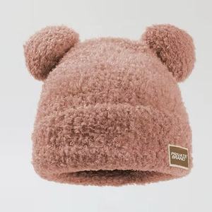หมวก2025ไหมพรมขนสัตว์กันลมหมวกหมีหนาอบอุ่นรุ่นสากลหมวกหูหมีสำหรับสุภาพสตรี - Product Image 2
