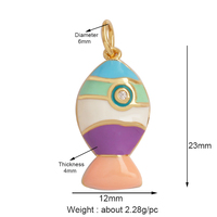 Pendentif Breloque en Forme de Poisson, Raie, Organisme Marin, Coquille de Conque, Nautil, Branche de Corail, Plaqué Or, Zircon, Fournitures de Bijoux P02