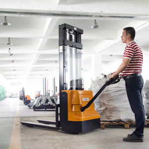 1 टन 1200 किलोग्राम 1.6 टी इलेक्ट्रिक पैलेट जैक स्टेकर 3.5 मीटर पैदल चलने वाले फोर्कलिफ्ट ब्रांड के साथ - Product Image 3