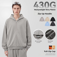 Vêtements pour hommes, automne/hiver, nouvelle arrivée, sweat-shirt à capuche zippé en coton lourd de haute qualité, en tissu bouclé