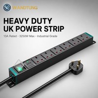 PDU 13A 230V AC à 6 prises pour armoire, montage en rack 19 pouces, type UK, unité de distribution d'alimentation, boîtier en alliage d'aluminium