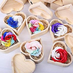 Giá rẻ chưa hoàn thành bằng gỗ hình trái tim lưu trữ Craft Box Organizer đối với trang sức Hộp quà tặng nghệ sĩ công cụ - Product Image 3