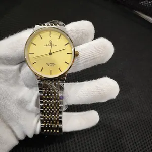 하프 골드 다이얼 디자인 쿼츠 시계 남자 손목 럭셔리 크로노그래프 처리 최저 가격 클래식 간단한 쿼츠 시계