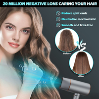 LIDOW Sèche-cheveux électrique portable pliable de haute qualité 1800-2100W, mini sèche-cheveux avec 2 réglages de température et fonction air froid
