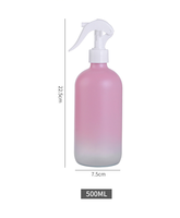 Vente en gros 500ml/16oz Boston Round Matt Black Pink Flacon pulvérisateur en verre avec pulvérisateur à gâchette fine pour nettoyant pour le visage