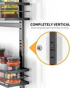 Custom 9 Tier Modern Over Door Pantry Organizer Stainless Steel Hanging Spice Rack with Adjustable <b>Shelves</b> for Home <b>Kitchen</b> - Product Image 2