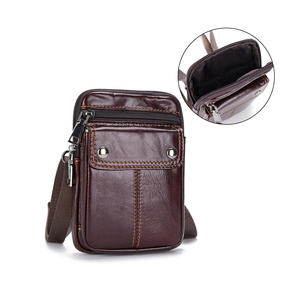 Conception personnalisée LOGO sac à bandoulière de voyage pour hommes sac à bandoulière en cuir véritable multifonction sac de taille sac à bandoulière en cuir véritable - Product Image 4