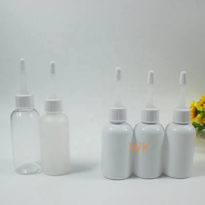 वर्णक स्याही दवा के लिए 30-100 मिलीलीटर प्लास्टिक ड्रॉप बोतल की बोतल नरम ड्रॉपर सिर के साथ बोतल
