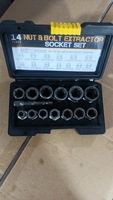 Extracteur de vis endommagées, ensemble de 14 pièces pour retirer les boulons et écrous cassés, kit d'outils automobiles avec étui de rangement robuste