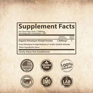 אבקת שילאג'יט 100% זהב טהור, 85+ חומצה פולבית, 100 גרם, תמיכה מורכבת באנרגיה ומערכת החיסון, מינרלים קורט, ויטמינים, מתאים לגברים ונשים - Product Image 3