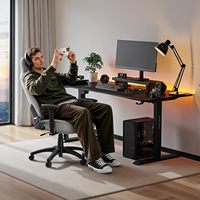 Chaise de jeu moderne en tissu noir pour PC, réglable en hauteur, ergonomique, dossier haut, chaise de course pour ordinateur, siège de bureau noir pour joueurs