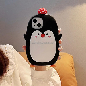 Fantaisie Nouveau Animal Pingouin Silicone Téléphone Shell Couverture Antichoc Mobile Téléphone Cas pour <span class=keywords><strong>iPhone</strong></span> 16 15 14 13 <span class=keywords><strong>12</strong></span> 11 Pro Max Xiaomi - Product Image 4