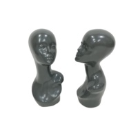 Cabeza de Maniquí de FRP Personalizada para Exhibición de Pelucas, Modelo de Cabeza Brillante con Soporte para Exhibición de Sombreros de un Solo Hombro para Accesorios de Tiendas Minoristas