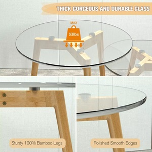 Modern Tempered Glass <b>Nesting</b> Coffee <b>Table</b> Set Clear Round Side <b>Table</b> For Living Room Home Furniture - Product Image 5