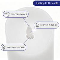 Lot de 3 bougies LED à piles avec revêtement en cire véritable, mèche vacillante et télécommande, pour mariage, décoration intérieure et événements