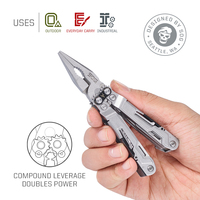 SOG PowerPint Mini Outil multifonction en acier inoxydable 18 outils spécialisés légers et ciseaux multifonctions SOG, couteau de poche (PP1001-CP)
