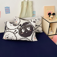 Lot de 4 draps plats en microfibre à motifs de dessins animés, taille King Size, ensemble de literie