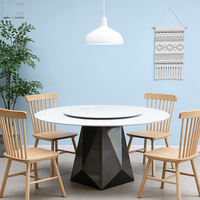 Ensemble de salle à manger moderne de luxe en acier inoxydable noir, table à manger en marbre de pierre frittée dorée pour 4 personnes, 4 chaises