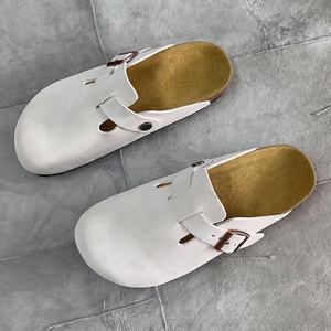 Sandalias <span class=keywords><strong>Birkenstock</strong></span> para Hombre y Mujer, Parte Superior de Cuero Genuino, Entresuela de Gamuza de Vaca, Suela de EVA, Mocasines Sin Cordones, Tres Tiras, Otoño Verano - Product Image 2