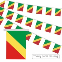 Drapeau en guirlande personnalisé Élection République du Congo 14x21cm en polyester, durable et infroissable pour festival en extérieur