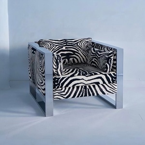 Venta Directa <span class=keywords><strong>de</strong></span> Fábrica: Sillón <span class=keywords><strong>de</strong></span> Diseño con Estampado <span class=keywords><strong>de</strong></span> Cebra, Patas <span class=keywords><strong>de</strong></span> Acero Inoxidable, Tapizado en Tela, para <span class=keywords><strong>Sala</strong></span> <span class=keywords><strong>de</strong></span> Estar - Product Image 3