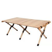 Table pliante en bois pour l'extérieur, design moderne et simple, forme rectangulaire, portable, camping, pique-nique, voyage, loisirs