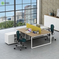 Mobilier de bureau abordable Bureau en bois pour 4 personnes Poste de travail Bureau du personnel