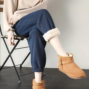Women's Fleece-<b>Lined</b> Sweatpants Navy Blue Loose Fit Autumn Winter Casual <b>Pants</b> With Splicing Design CX-848 - Product Image 1