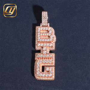 Colgante CHOYUE de Plata de Ley 925 Personalizado con Diamante Cultivado en Laboratorio, Joyería Hip Hop, Colgante con Letra de Diamante Cultivado en Laboratorio, Colgante Iced Out para Hombre - Product Image 4