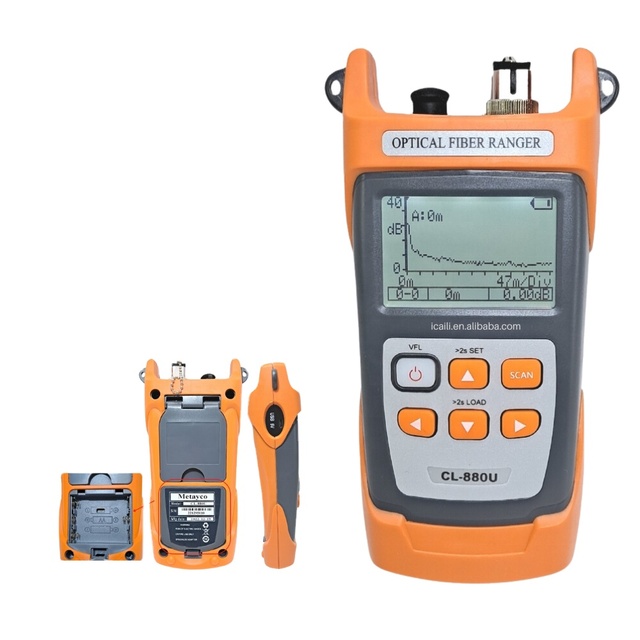 Handheld OTDR in VFL With FC SC LCD OPTICAL FIBER RANGER CL-880 60KM OPM VFL Fiber Breakpoint Tester for Network TCP & FTTX Use