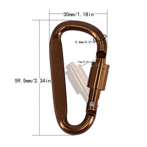 Custom Logo Aluminum D Shape Locking Carabiner Screw Gate Spring <b>Snap</b> Hook <b>Clip</b> for Outdoor Event Giveaways - Product Image 6