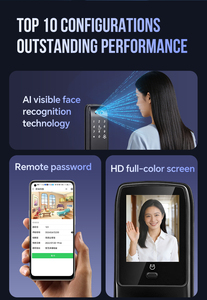 Glomarket WiFi Tuya App Cloud Wood Door Smart <b>Lock</b> with Fingerprint Password Card <b>Key</b> & Face Recognition-Aluminium Alloy - Product Image 5