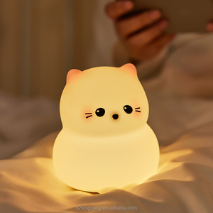 Nouvelle conception, mini <span class=keywords><strong>veilleuse</strong></span> pour enfants en silicone en forme de <span class=keywords><strong>chat</strong></span>, rechargeable par USB - Product Image 1