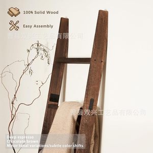 Wooden Towel Rack 4 <b>Bars</b> Multipurpose Storage Organizer <b>Shelf</b> For Bathroom Living Room - Product Image 3